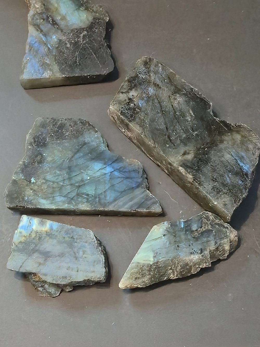 💎 Madagascar Labradorite Slab Lot – 6 Pieces – 16.19 oz ✨